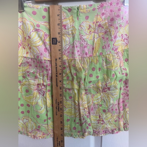 Lilly Pulitzer Vintage Carmen Skirt 6 Palm Green Multi Fillies for Lillies - Picture 6 of 8
